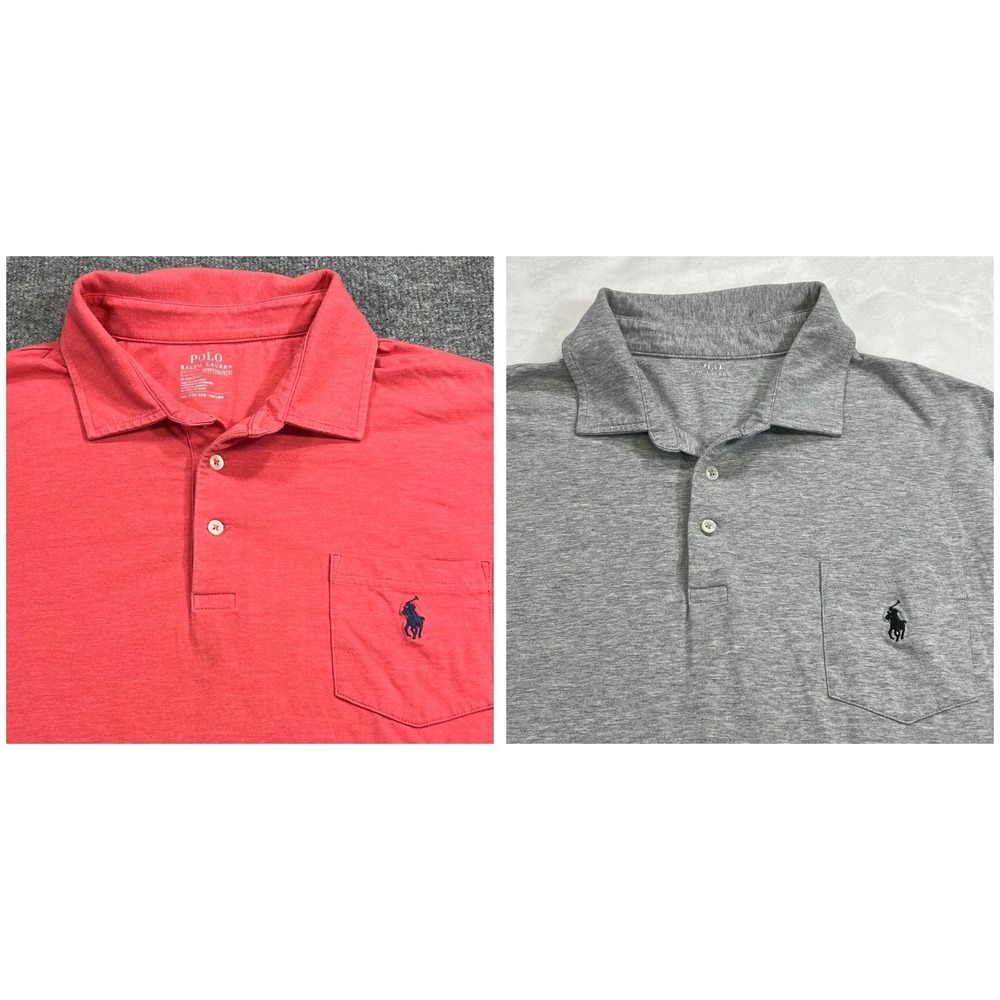 Polo Ralph Lauren Shirts 2-Pack Mens XXL Performance Golf Wicking Pocket